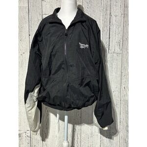 Reebok Men's  Vintage 80s/90s Colorblock Windbreaker Jacket Black /Teal Size L